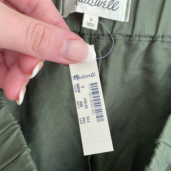 Madewell olive green pull on shorts with pockets size Small NWT - Picture 6 of 8